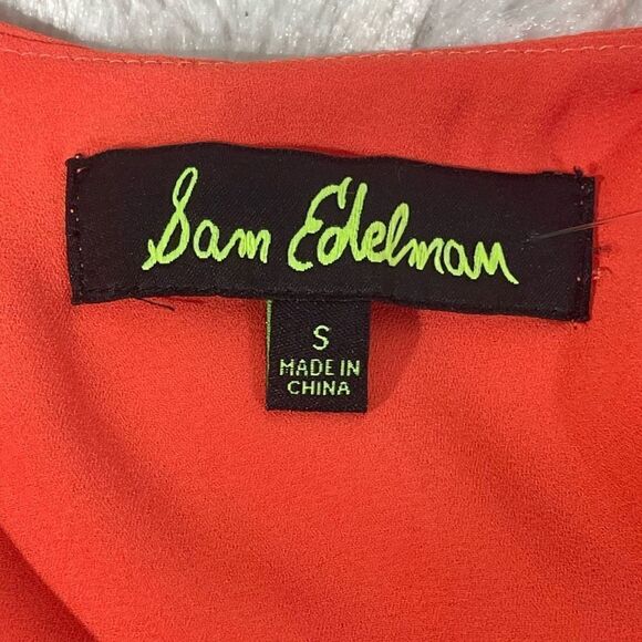 Sam Edelman Women's Rhinestone Spaghetti Strap Tank Tops Orange Size Small - Picture 6 of 12